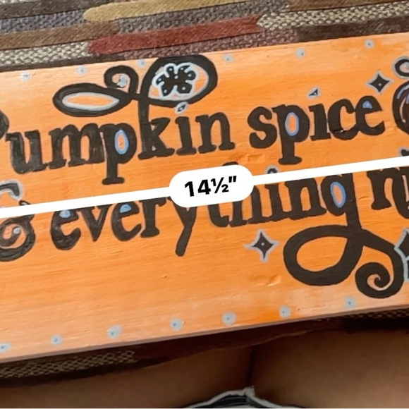 Pumpkin Spice Everything Orange reclaimed Barnwood Wall Art - Picture 2 of 3